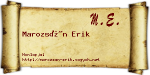Marozsán Erik névjegykártya