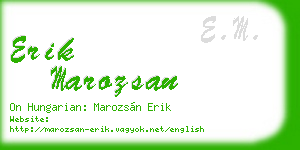 erik marozsan business card