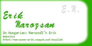 erik marozsan business card